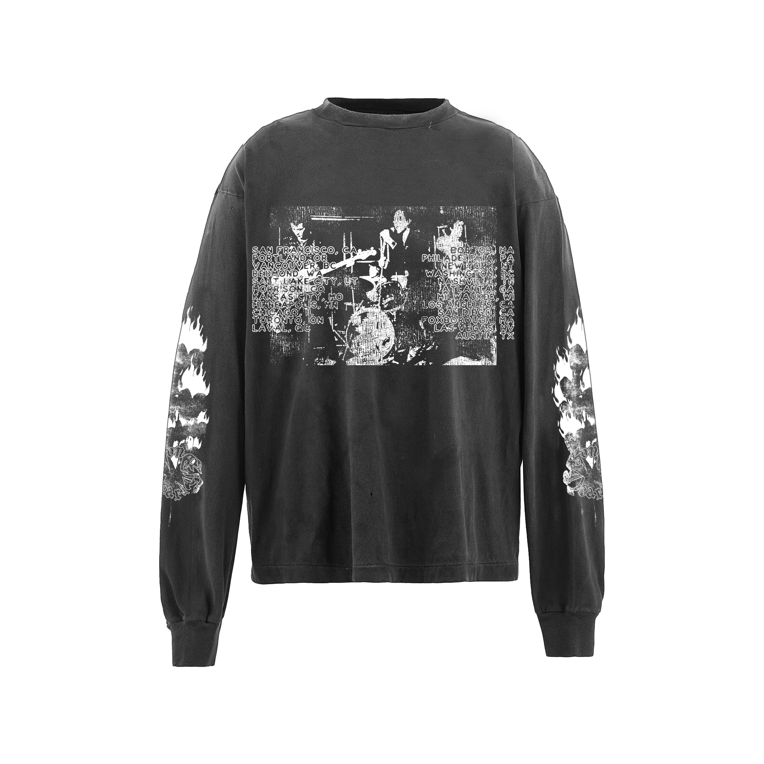 BAND LONG-SLEEVE T-SHIRT (FADED BLACK)